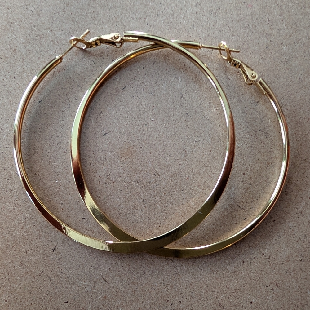 Stainless Steel Gold Minimalist Hoop Earrings